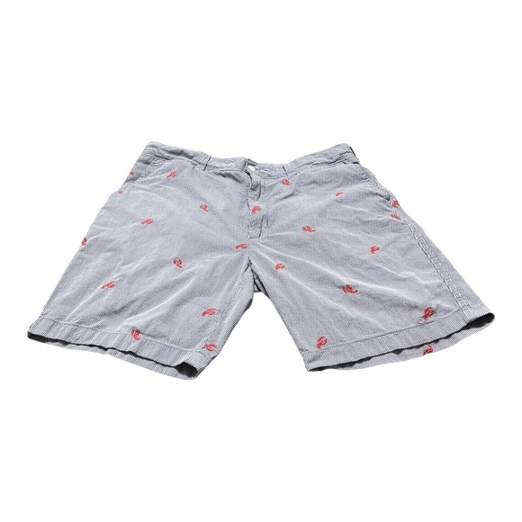 Gray and Red Embroidered Lobster 🦞 Men's Shorts - Picture 2 of 5